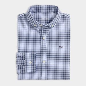 Vineyard Vines Blue and White Checkered Button Down